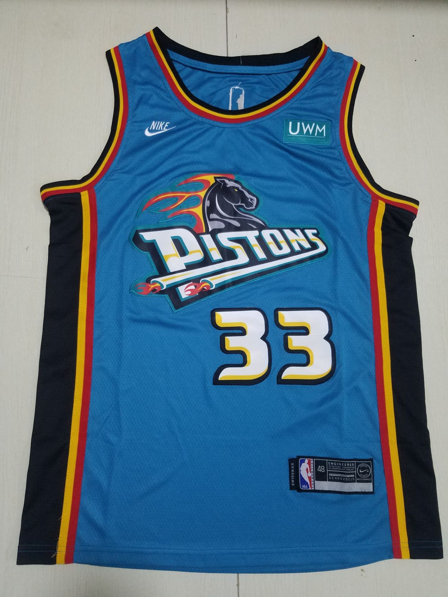 Men Detroit Pistons 313 Shady Blue Nike 2022 NBA Jersey->detroit pistons->NBA Jersey